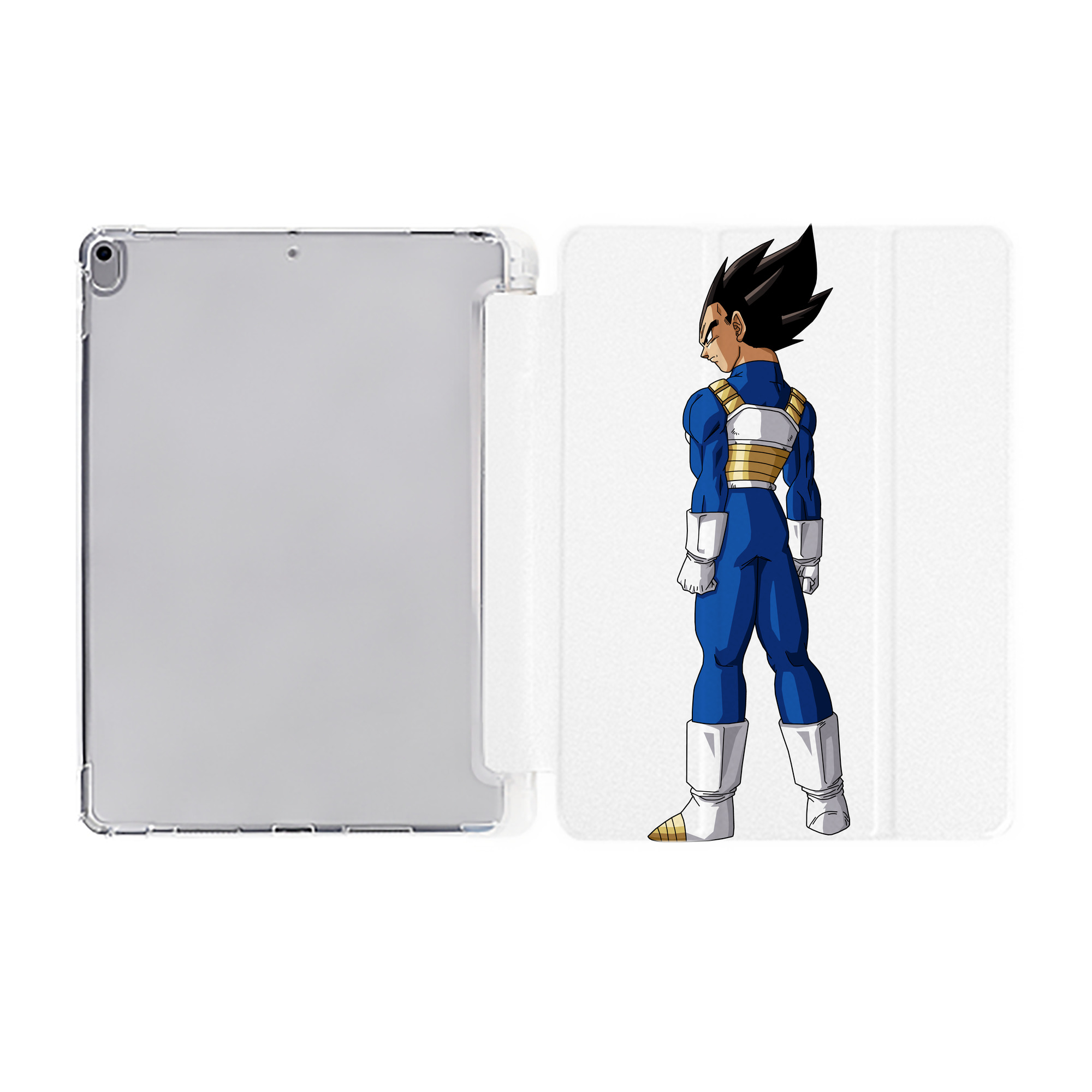 （画像用） ドラゴンボール ベジータ四世（Bejīta Yonsei）DRAGON BALL Vegeta IV IPad ケース ペン収納付き 三つ折りスタンド PUレザー×シリコン 対応機種9.5/10.5/10.9インチ